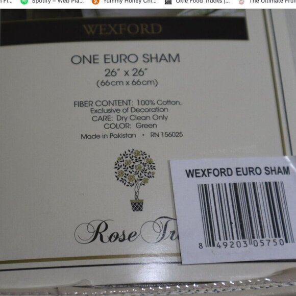 NWT NEW ROSE TREE EURO Sham Wexford Cotton Green MSRP: $79 - Picture 4 of 9